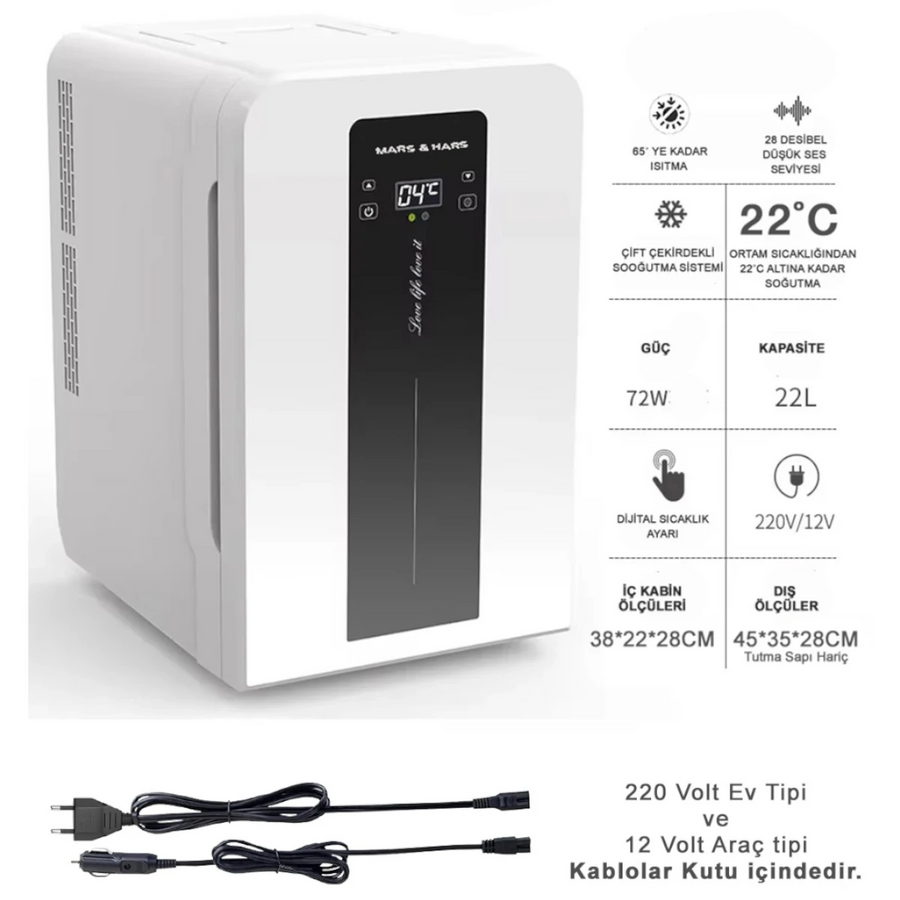 Mini Buzdolabı | 22L Soğutma & Isıtma – 12V / 220V