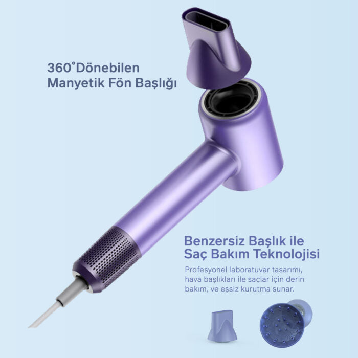 Negatif İyonlu Saç Kurutma Makinesi | Dijital Ekran & 4 Mod