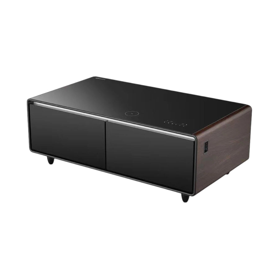 Akıllı Sehpa Buzdolabı | Bluetooth Ses · Kablosuz Şarj · RGB – Ahşap