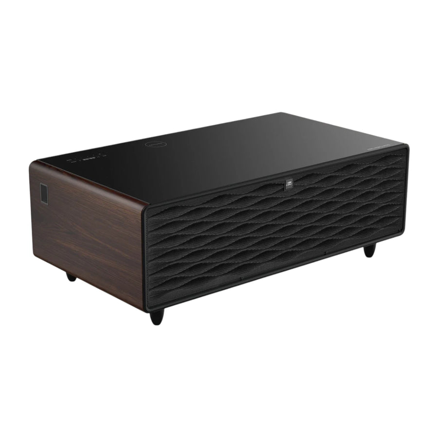 Akıllı Sehpa Buzdolabı | Bluetooth Ses · Kablosuz Şarj · RGB – Ahşap