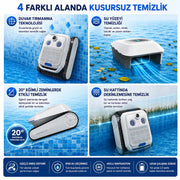 Havuz Temizleme Robotu · Kablosuz Akülü · 4 Alan
