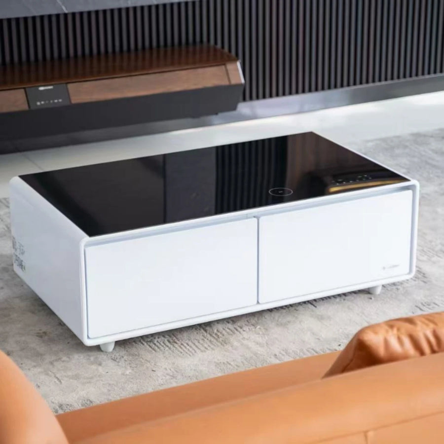 Akıllı Sehpa Buzdolabı | Bluetooth Ses · Kablosuz Şarj · PRO-Beyaz